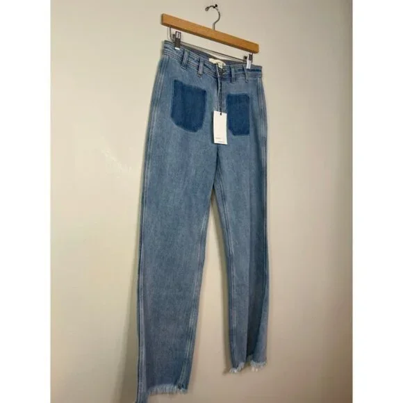 NWT Seventy + Mochi High Rise Mabel Wide Leg Jean Patch Pocket Rodeo Vintage - Picture 3 of 7